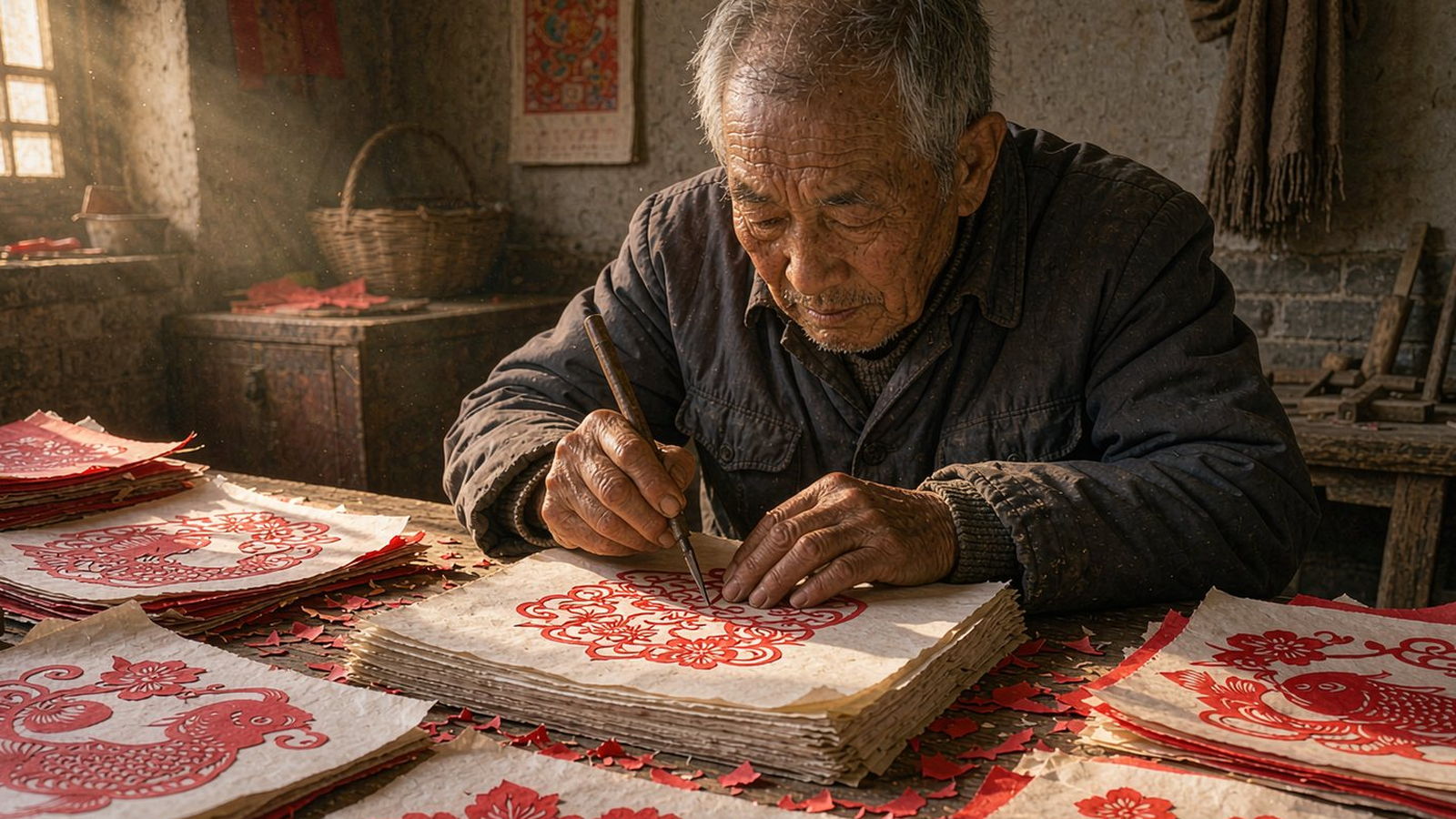 蔚县剪纸（窗花）之乡（示意图）
